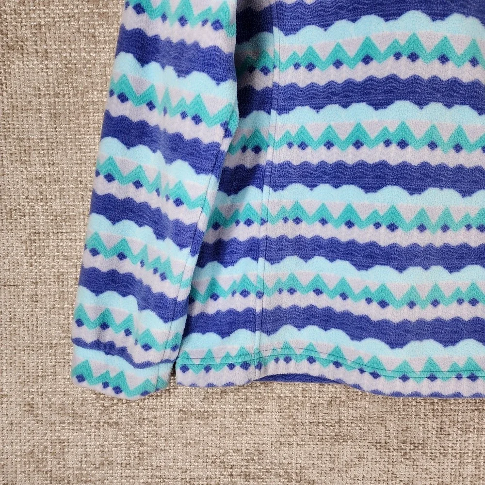 Columbia Kids Fleece Jacket Youth‎ Large 14/16 Blue ZigZig Full Zip Nice!